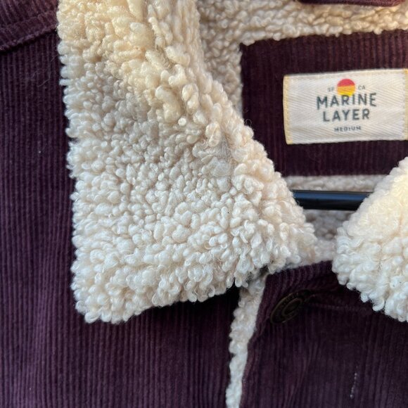 Marine Layer Boise Burgundy Corduroy Trucker Jacket Sherpa Lined – Medium - Picture 5 of 5